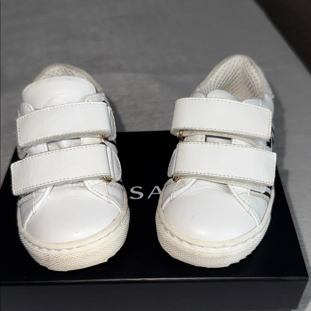 Versace White Kids Sneakers with Velcro
